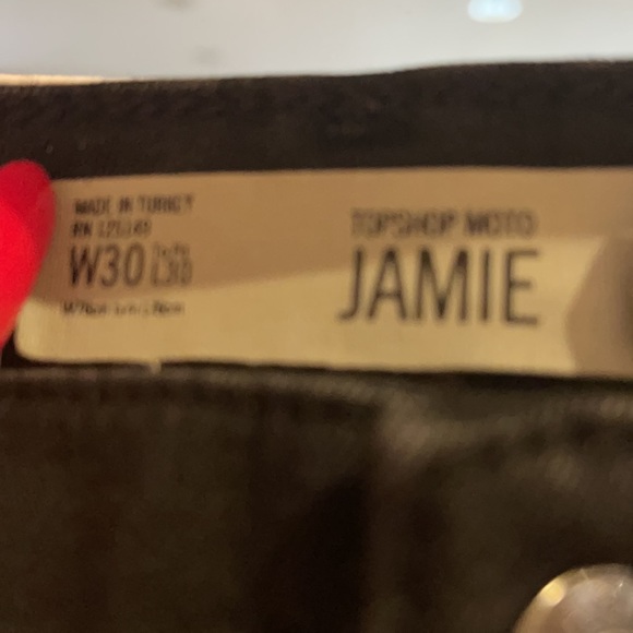 Topshop Jaime Skinny Jeans in Black Laceup style in Size 30 - Picture 3 of 4